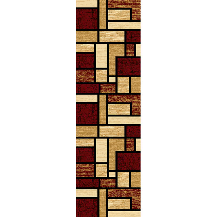 Ivy Bronx Mccampbell Abstract Burgundy/Beige Area Rug & Reviews Wayfair